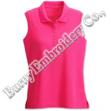 Ladies Sleeveless Polyester Cotton T-Shirts Polo Shirts